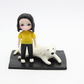 Custom made cake toppers with pet, personalized clay figurines for pet lovers, 6cm clay miniature