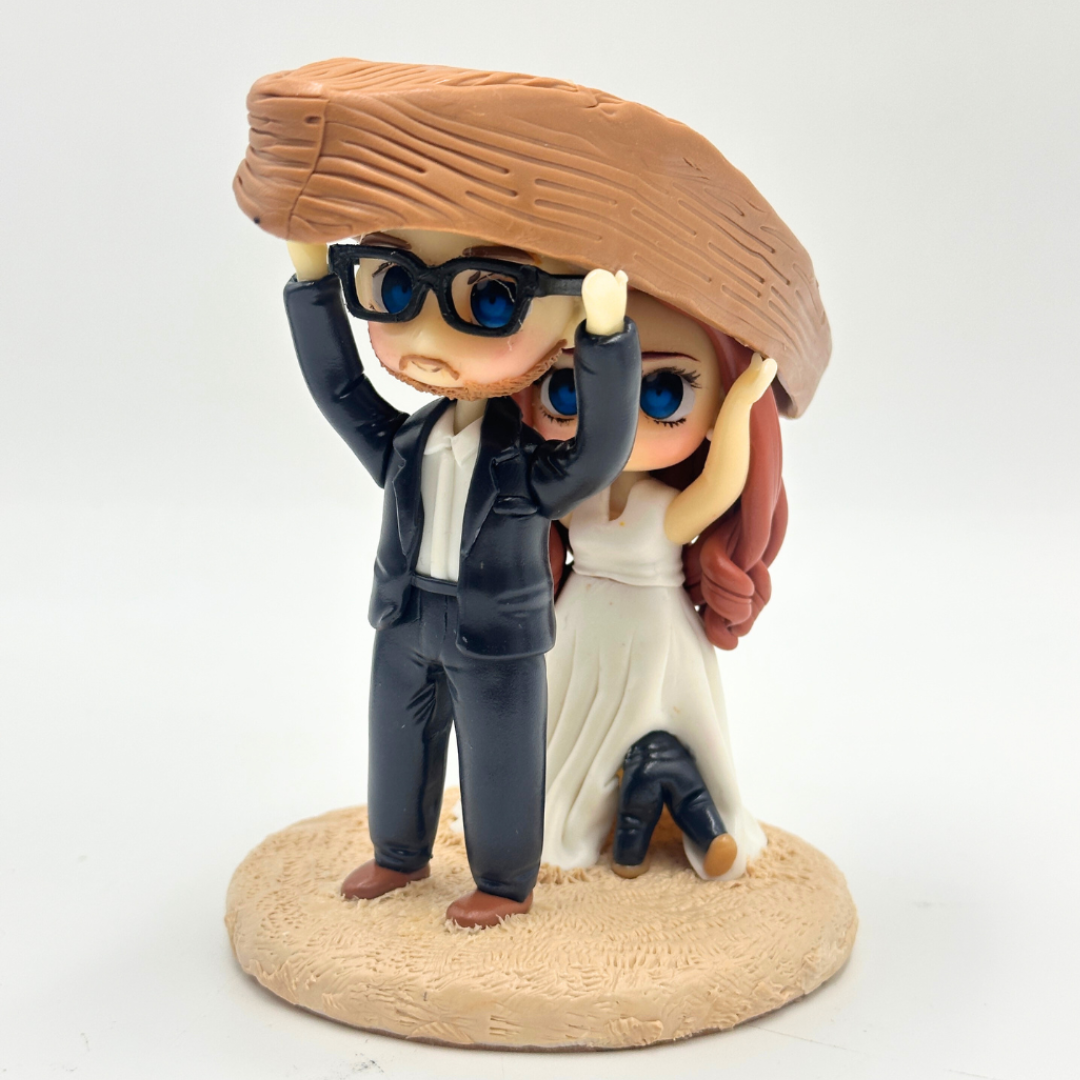 10cm Personalized Wedding Cake Toppers – Unique Custom Cake Topper of Bride and Groom | Gifts Sculpted From Photos | Clay Figurines Made of Air Dry Clay