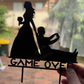 Funny Gamer Wedding Cake Topper | Bride Dragging Groom | Game Over Cake Topper | Mr and Mrs Funny Wedding Cake Topper