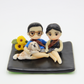 Custom made cake toppers with pet, personalized clay figurines for pet lovers, 6cm clay miniature