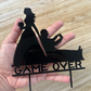 Funny Gamer Wedding Cake Topper | Bride Dragging Groom | Game Over Cake Topper | Mr and Mrs Funny Wedding Cake Topper