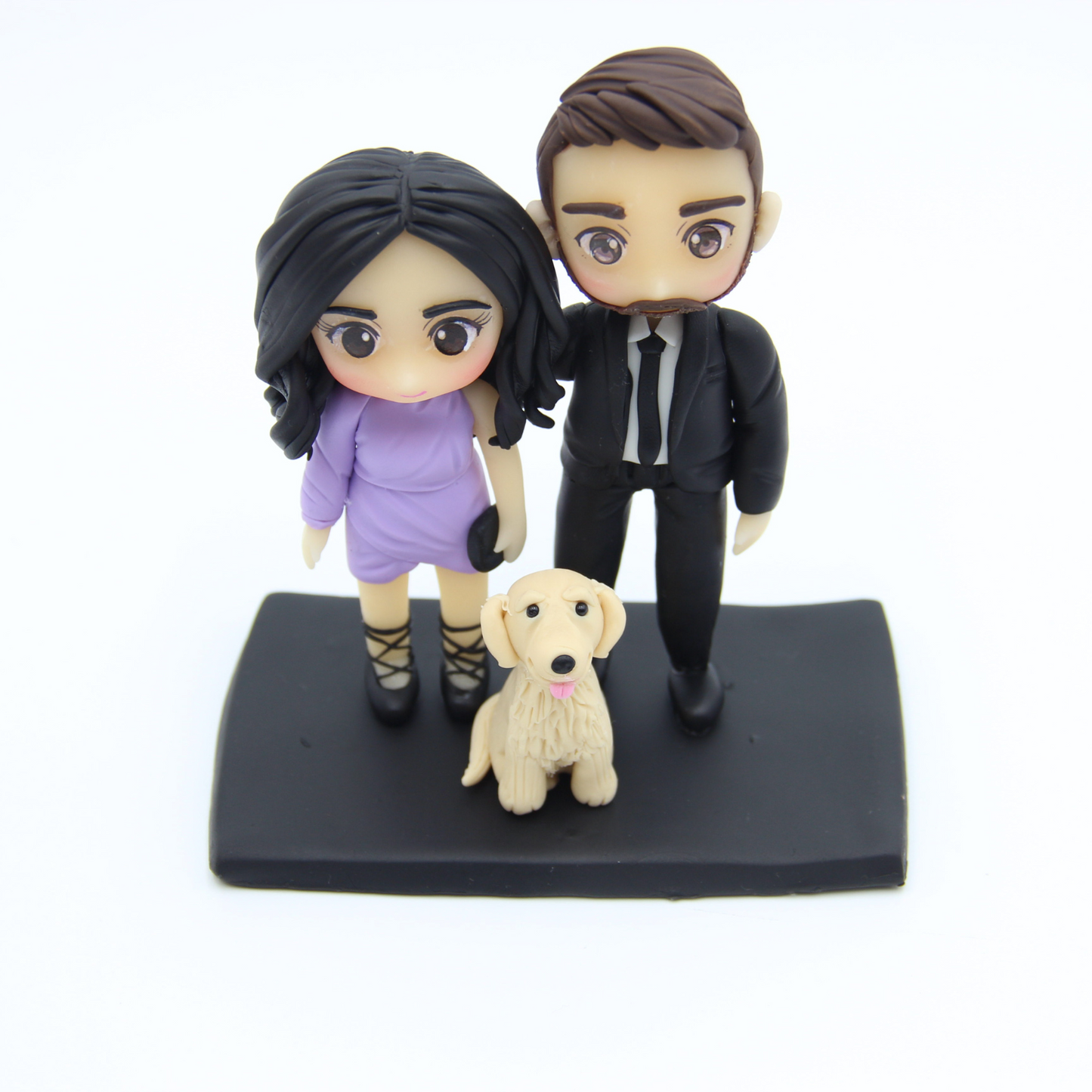 Custom made cake toppers with pet, personalized clay figurines for pet lovers, 6cm clay miniature