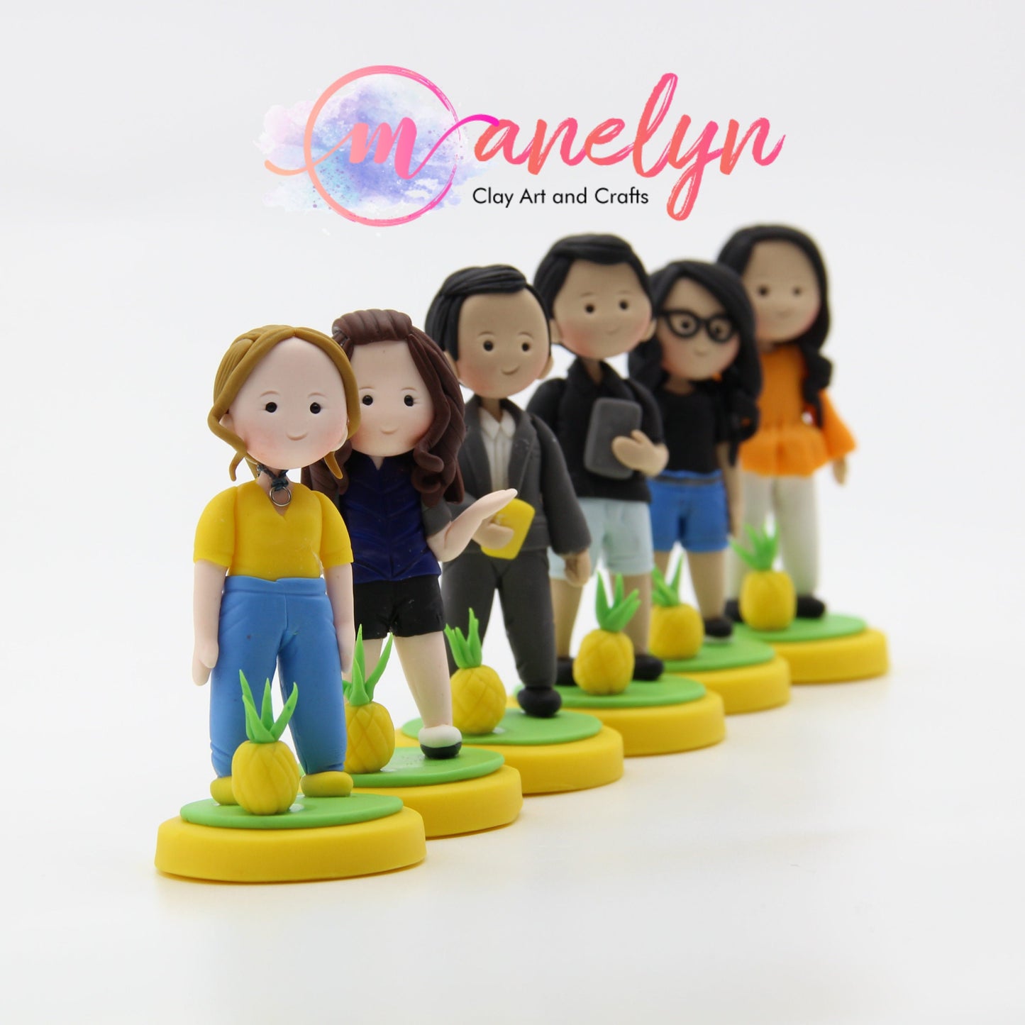 Handmade Air Dry Clay Replica Figures for Decor, Cake Topper, Ref Magnet for Birthdays, Wedding Anniversary Souvenir Gifts