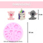 Silicone Mould for Air Dry Clay and Polymer Clay Craft - DIY Unicorn, Koala, Animals and Mini Figures Keychain