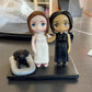 Custom made air dry clay figurine cake topper for weddings, birthdays and special occasions, personalized mini me figure