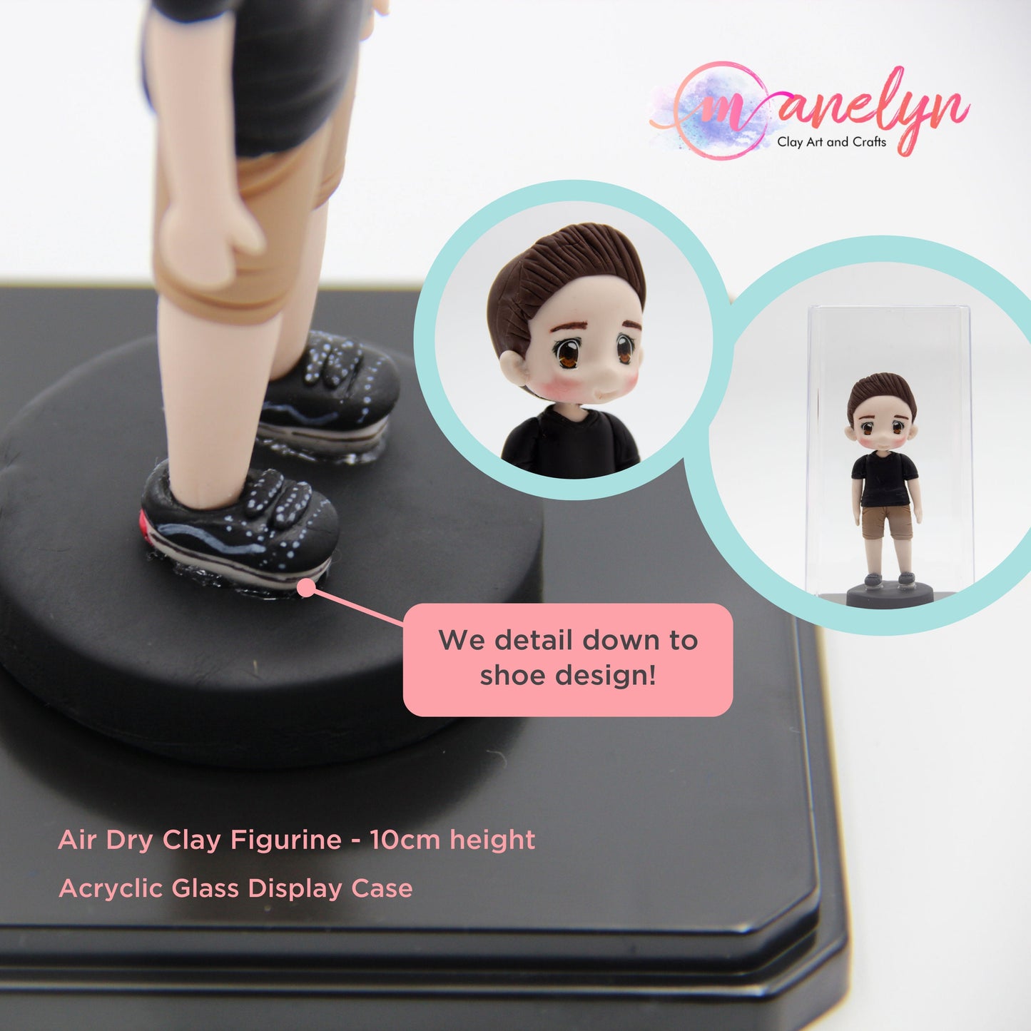 Custom made air dry clay figurine cake topper for weddings, birthdays and special occasions, personalized mini me figure