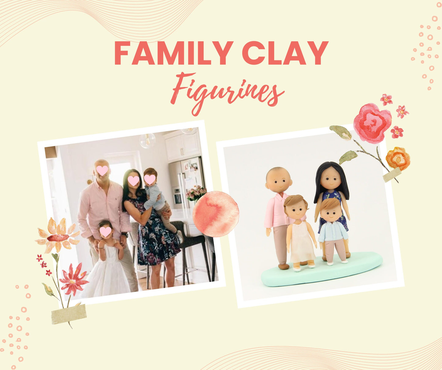 Handmade Air Dry Clay Family Figures