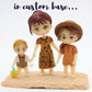 Hand made family display figurines, Unique and personalised house décor made of air dry clay, Personalized family figures clay doll display