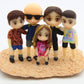 Hand made family display figurines, Unique and personalised house décor made of air dry clay, Personalized family figures clay doll display