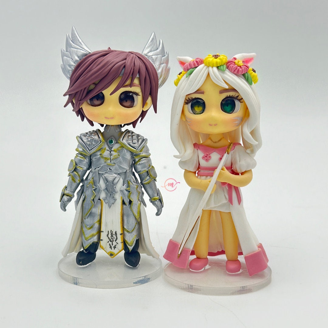 Final Fantasy Custom Made Personalized Cake Topper Themed Wedding - Gamer and Anime Figurines, Perfect Birthday Gift for Gamers