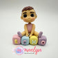 Personalized Handmade Baby's 1st Birthday Cake Topper - Air Dry Clay, 7-10 cm Tall