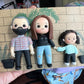 Handcrafted clay family portraits with pets, custom miniature portrait, personalized mini figure sculpture, family frame housewarming gift