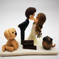 Personalized Wedding Cake Toppers – Unique Custom Cake Topper of Bride and Groom with Pets | Gifts Sculpted From Photos | Pet Dog and Cat