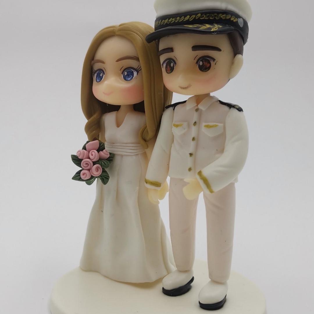 Personalized Wedding Cake Toppers – Unique Custom Cake Topper of Bride and Groom with Pets | Gifts Sculpted From Photos | Pet Dog and Cat