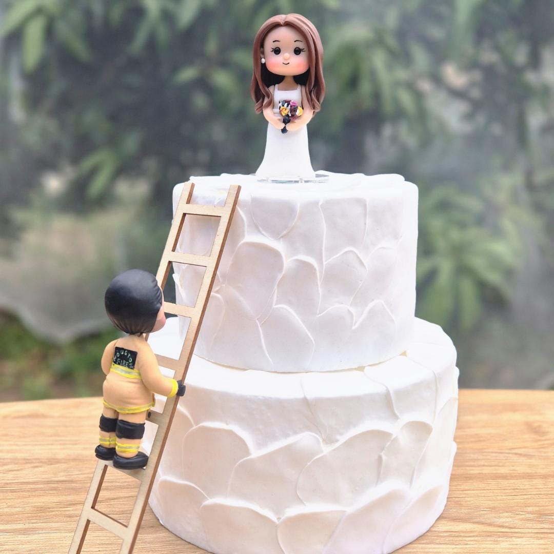 fireman wedding cake topper