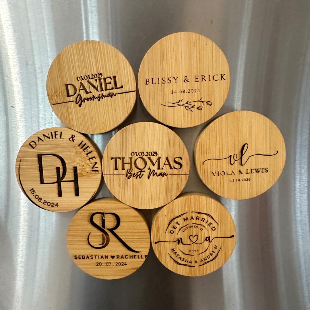 Personalized Wooden Magnetic Bottle Opener - Custom Wedding Favours & Gifts for Groom, Husband, Boyfriend, or Best Man, Gifts for Him