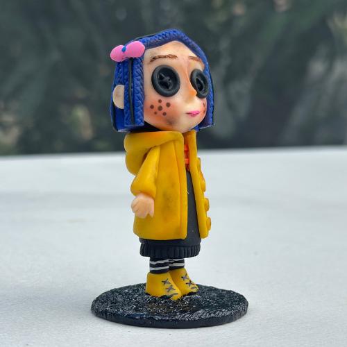 Coraline Inspired Polymer Clay Doll - 10 cm Handmade Figurine, Coraline Doll for fan gift, Coraline characters clay figures