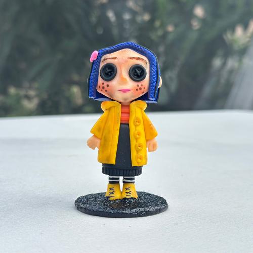 Coraline Inspired Polymer Clay Doll - 10 cm Handmade Figurine, Coraline Doll for fan gift, Coraline characters clay figures