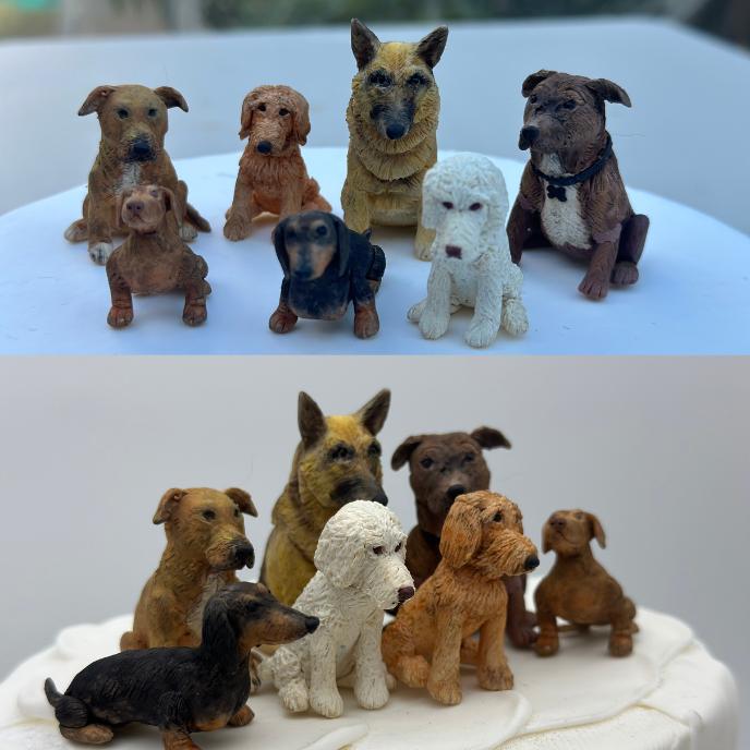 Personalized Dog Figurines - Custom Air Dry Clay Cake Topper for Weddings, Birthdays & Keepsakes, Pet Mom Gifts, Dog Wedding topper