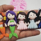 Mermaid Princess Chibi Doll Silicone Mould for DIY Air Dry Clay Kit With Keychain and Clay Tools