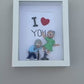 Custom 3D Family Portrait in Shadowbox – Personalized Clay Family Keepsake, Decorative Figurines for Wall Décor, Gift for Grandma